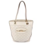 GUCCI - a small ivory Guccissima bucket handbag.