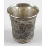 A mid-nineteenth Russian silver and niello vodka cup,