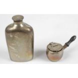 A Victorian silver hip flask,