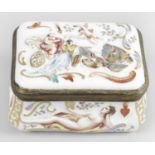 An unusual 19th century Italian porcelain table snuff box,