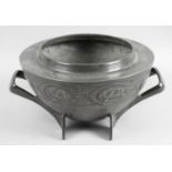 An Archibald Knox for Liberty & Co Tudric pewter twin handled rose bowl circa 1905,