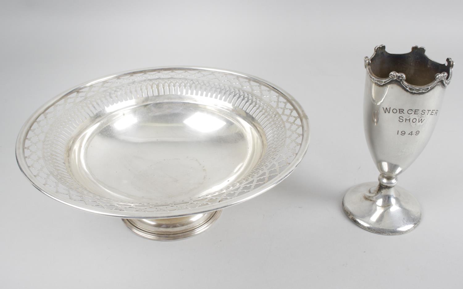 A George V silver footed dish,