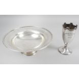 A George V silver footed dish,