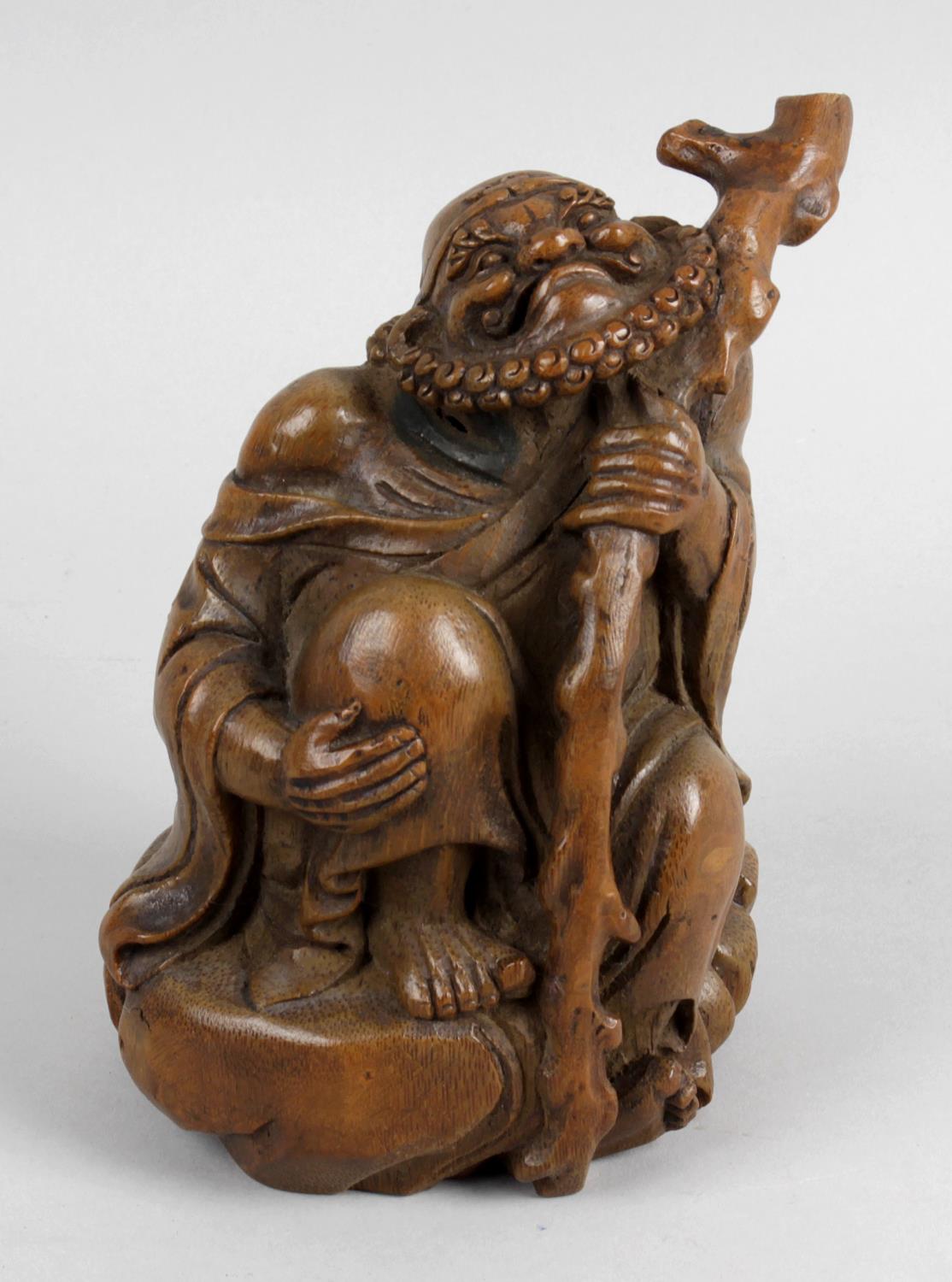 A 19th century Chinese carved bamboo figure,