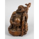 A 19th century Chinese carved bamboo figure,