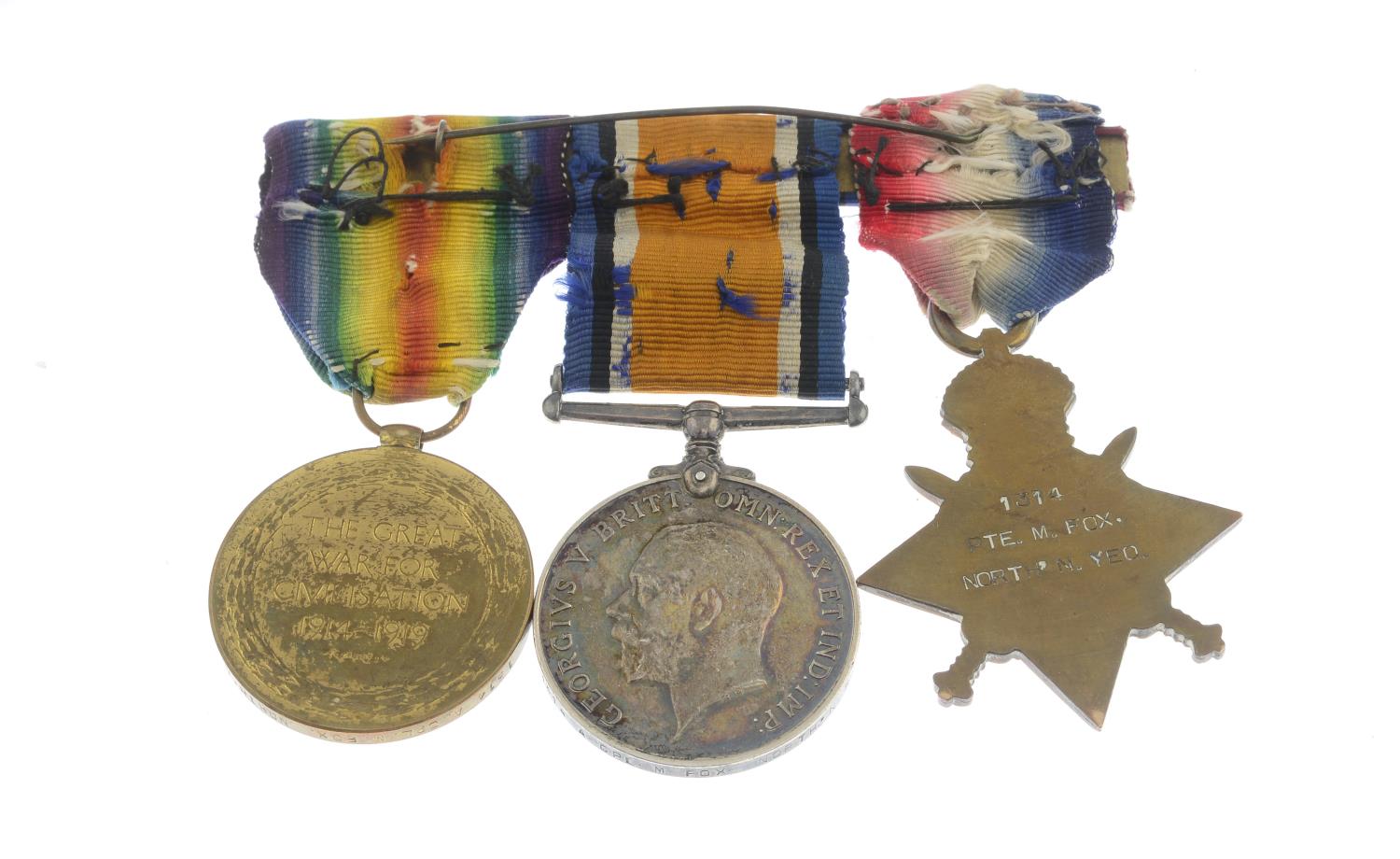 Great War Trio, 1914-15 Star, named to '1314 Pte. - Image 2 of 2