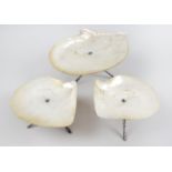 A set of three Chinese export mother-of-pearl dishes,