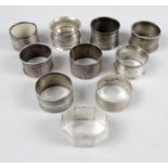 A selection of fifteen assorted silver napkin rings,