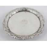 A late George II small silver salver,