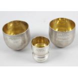A pair of modern Italian silver tumbler cups,