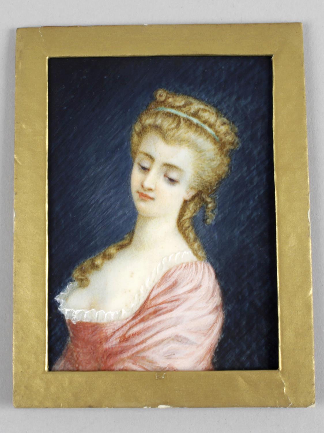 A 19th century painted portrait miniature on ivory,