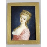 A 19th century painted portrait miniature on ivory,