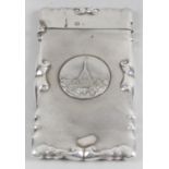 An Edwardian silver card case,