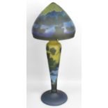 A reproduction Galle style Art Nouveau overlaid and cut glass lamp,