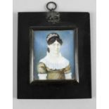 A 19th century painted portrait miniature on ivory,