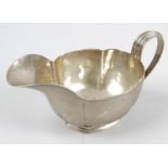 A 1930's silver sauce boat,