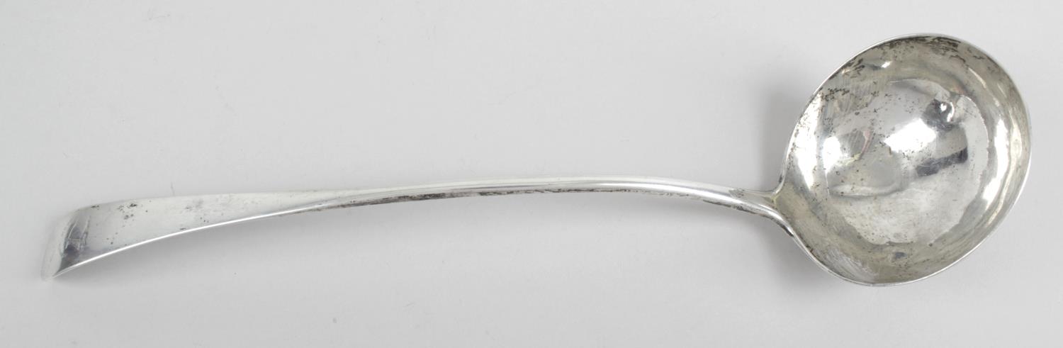 A George III Scottish silver soup ladle,