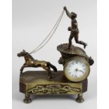 A Regency bronze cased clock,