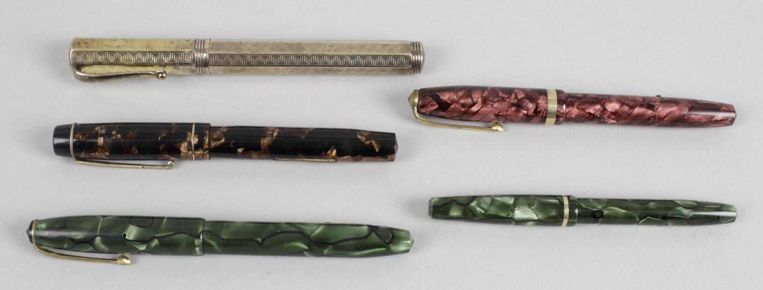 A collection of fifteen assorted vintage fountain and other pens,