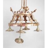 An Arts and Crafts copper ceiling light,
