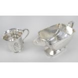 A 1930's silver cream jug in Art Deco style,