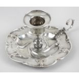 An Edwardian silver chamber stick,