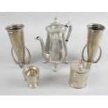 A selection of assorted silver plated items,