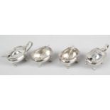 A modern silver part condiment set,