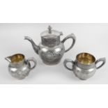 A silver plated tea set,