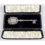 A late Victorian silver presentation key,