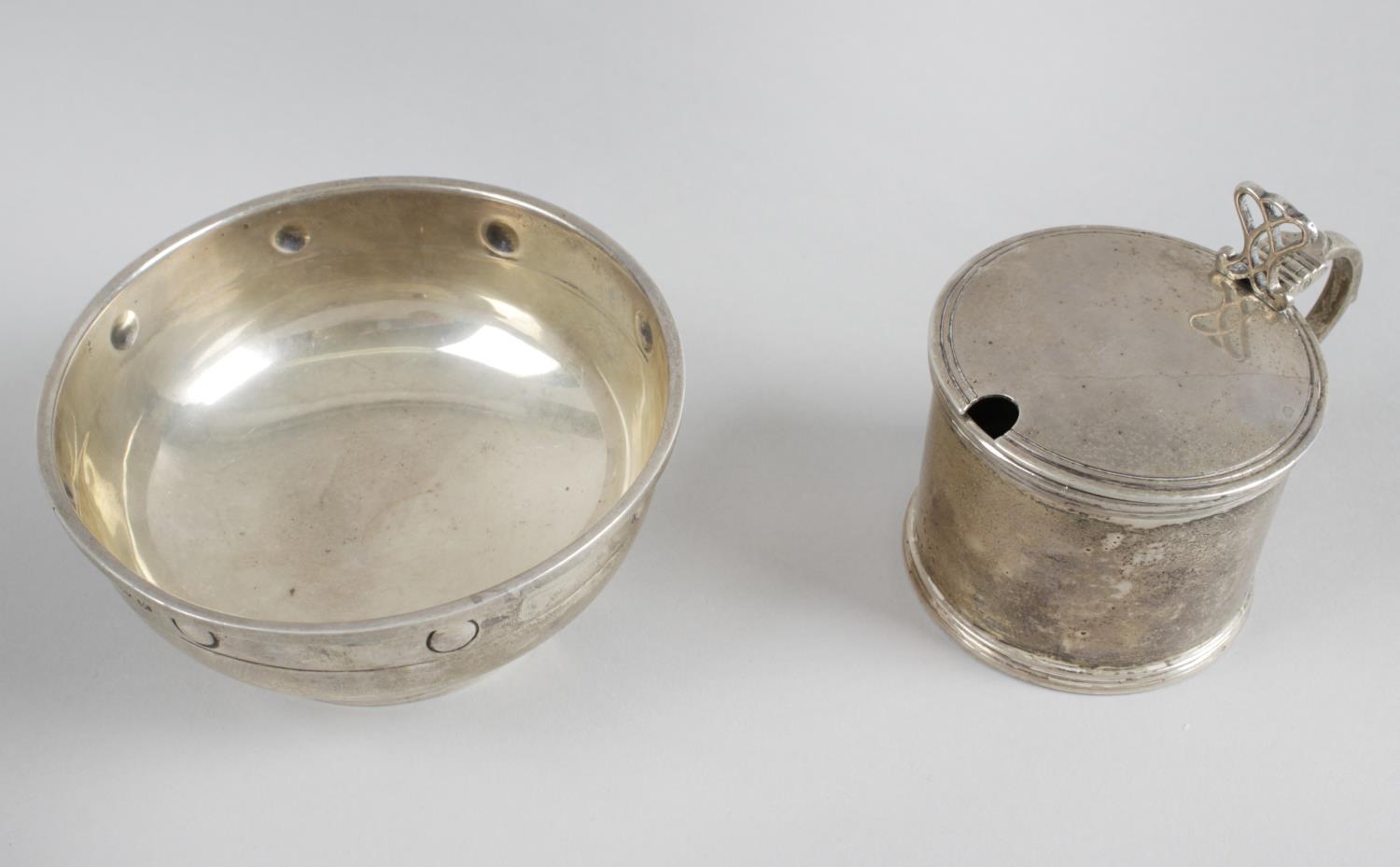 A 1930's silver mustard pot,