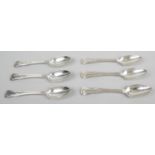 A set of six George IV silver teaspoons in Hourglass pattern,