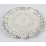 A small Edwardian silver salver,