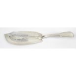 A George III silver fish slice,