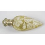 A Victorian yellow cameo glass scent bottle in the manner of Thomas Webb & Sons,