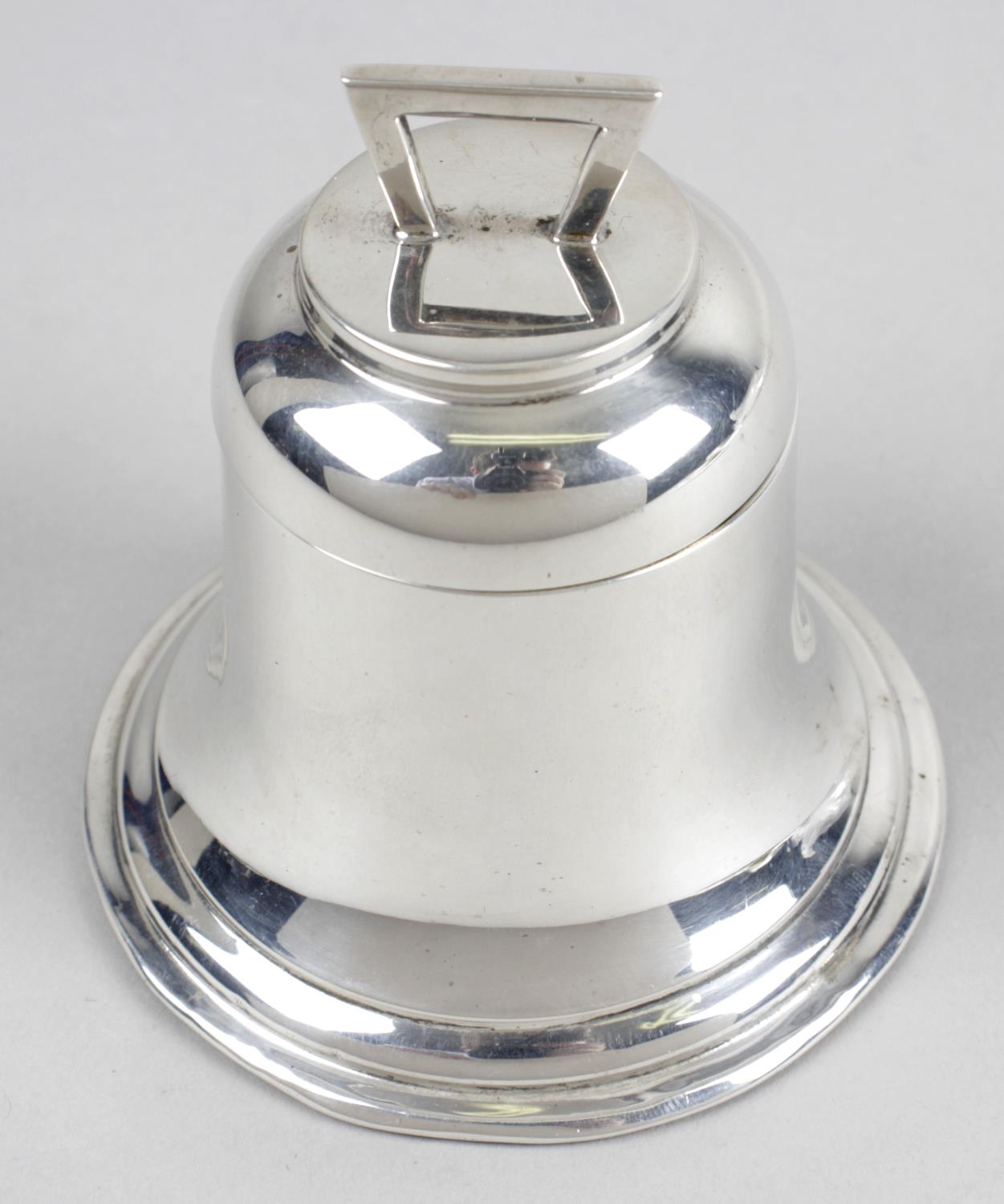 A silver mounted bell shape inkwell,