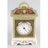 A Royal Crown Derby Old Imari 1128 pattern mantel clock,