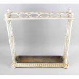 A Victorian Coalbrookdale white painted cast iron stick stand,