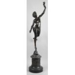A large 19th century bronze study of Fortuna after Giambologna,