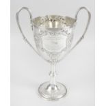 An Edwardian silver twin-handled trophy cup,