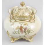 A Royal Worcester bone china pot pourri and cover,