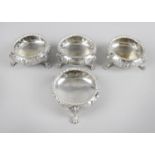 A set of four mid-Victorian silver open salts,