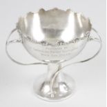 An Edwardian silver pedestal bowl,