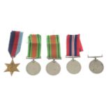 Five WWII medals,