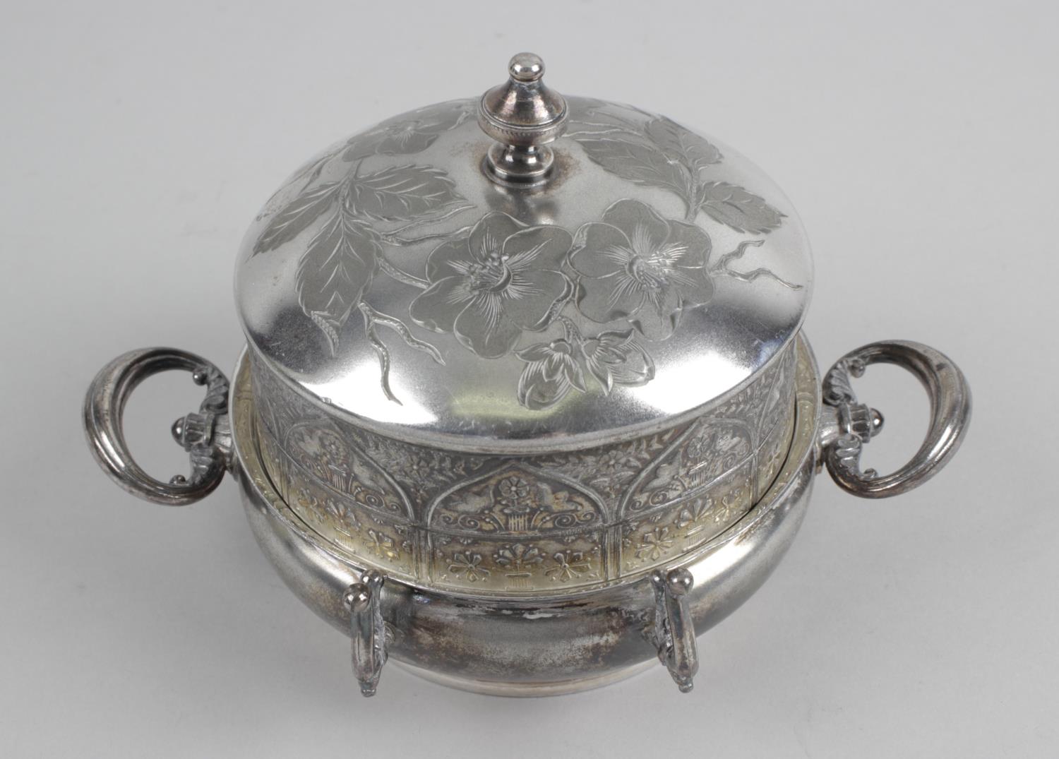 A silver plated tea set, - Image 3 of 4