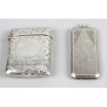 A late Victorian silver vesta case of rectangular form,