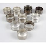 A selection of fifteen assorted silver napkin rings,