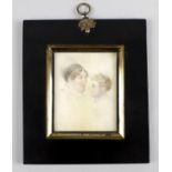 A 19th century painted portrait miniature on ivory,