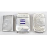 Three Victorian silver vesta cases,