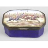 A 19th century enamelled pill box of octagonal form,